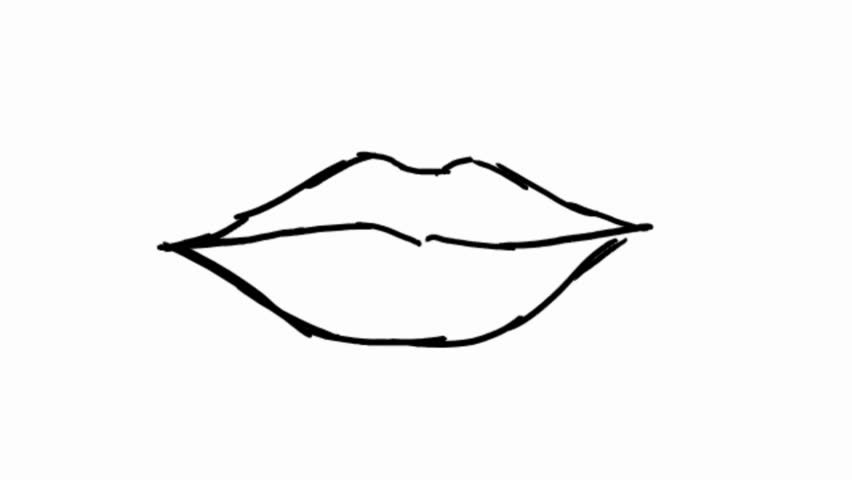 Set Of Animated Lips: Biting Lips, Pointing Out Language, Licking Lips 