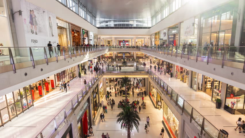 January 2017 Famous Dubai Mall Shopping Hall Crowded