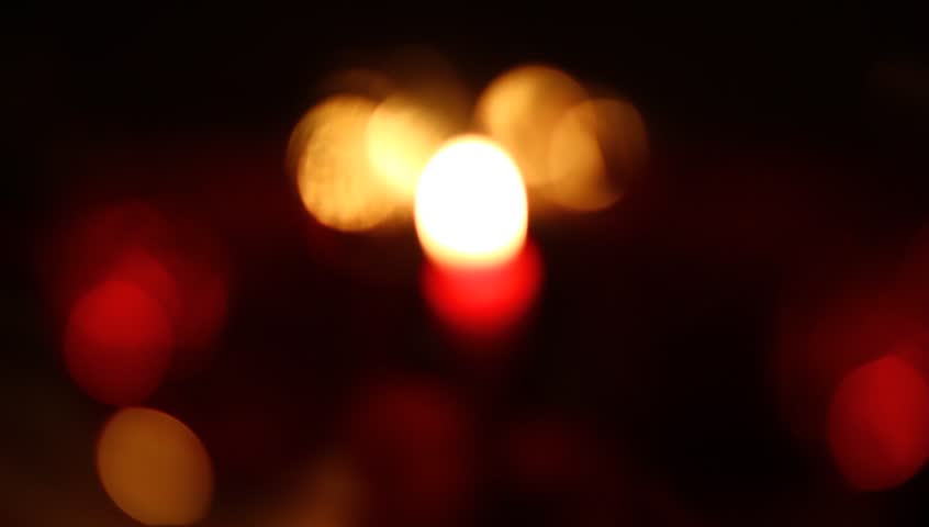 Blurred Candle Light In The Stock Footage Video (100% Royalty-free 