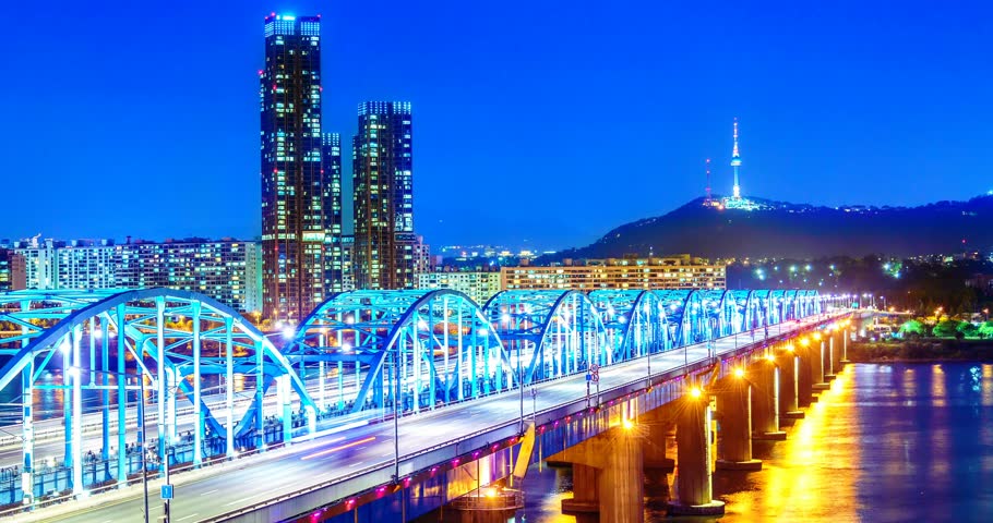 Time Lapse of Seoul City Stock Footage Video (100% Royalty-free