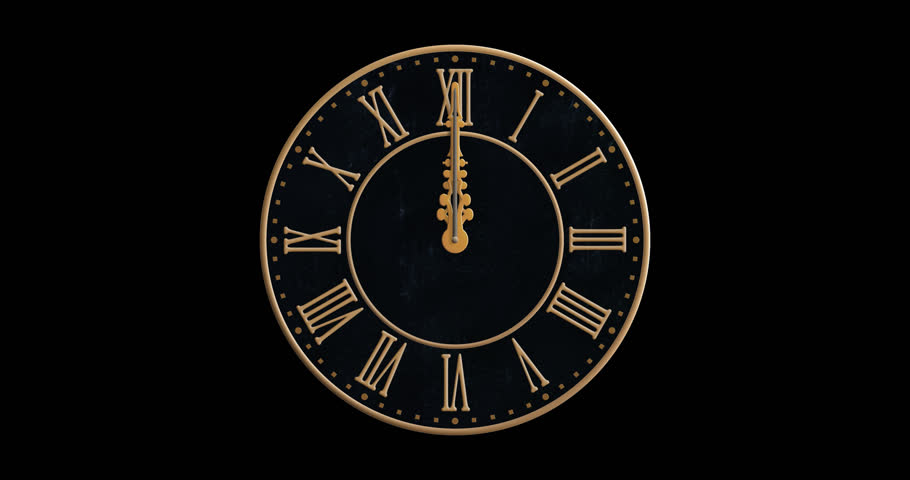 Vintage Victorian Clock Animation, Seamless Loop, Full 12-hour Cycle In ...