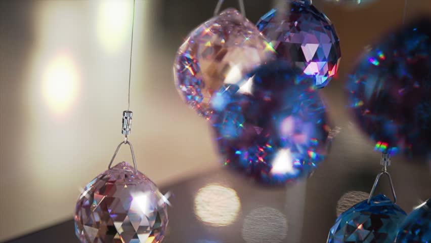 Hanging Blue With Decorative Crystals Stock Footage Video 100