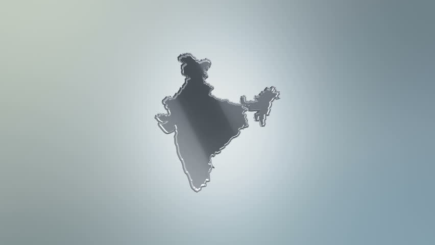 3D Animation Rotation Of Symbol Of India Map From Glass. Animation Of ...