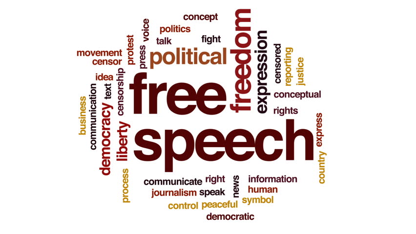 Free Speech Animated Word Cloud Stock Footage Video (100% Royalty free