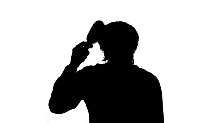 Man Brushingcombing His Hair Black Stock Footage Video 100