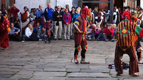 Bumthang, Bhutan - March, 2016: Tamshing Phala Chhoupa festival, Tamshing Monastery, nr Jakar