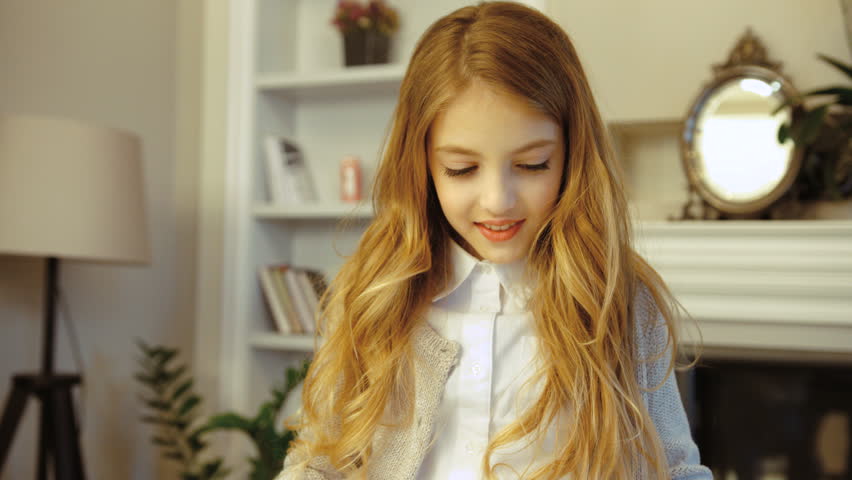 Pretty Little Girl With Long Stock Footage Video 100 Royalty