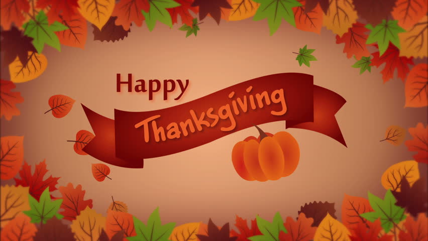 Happy Thanksgiving Day Typographic Animated Design ...