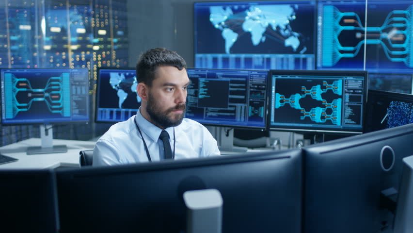 In The System Control Center Technical Operator Monitors Displays At ...