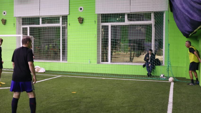 Moscow Russia Jan 23 Stock Footage 100 Royalty Free Moscow Russia Jan 23 2018 Player Kicks The Ball From Corner Team In Black Scores A Goal On Indoors Field Club Shakhtar Sokolniki Slow Motion