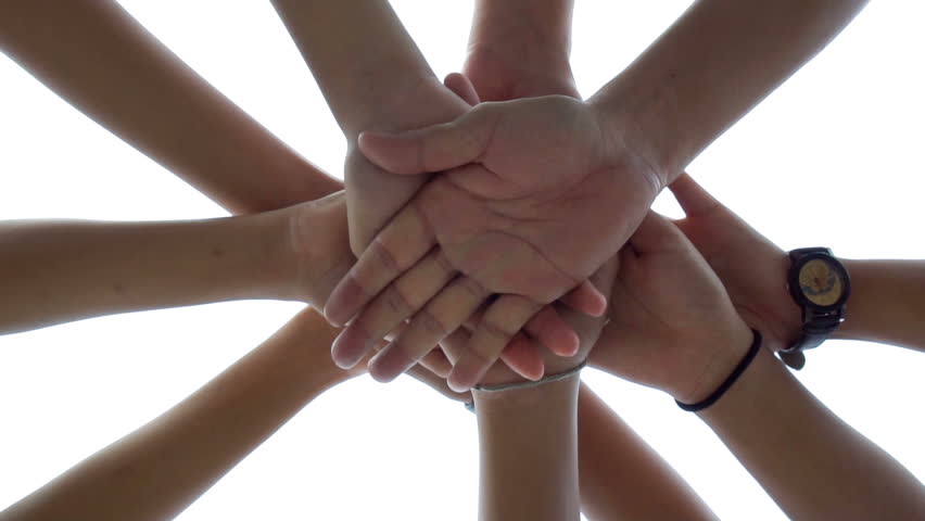 Successful Team: Many Hands Holding Stock Footage Video (100% Royalty ...