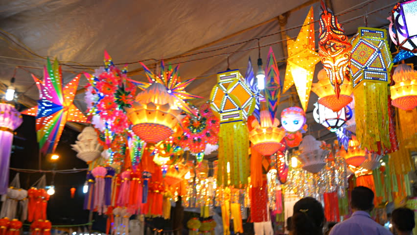 4K Footage Of Traditional Lantern Close Ups On Street Side Shops On The ...