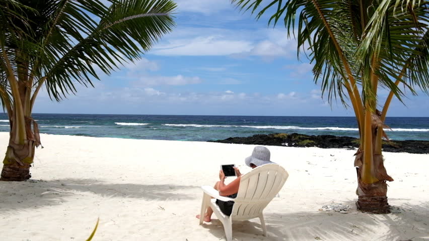 Woman Working On Vacation Sitting Stock Footage Video 100 Royalty Free 32703514 Shutterstock
