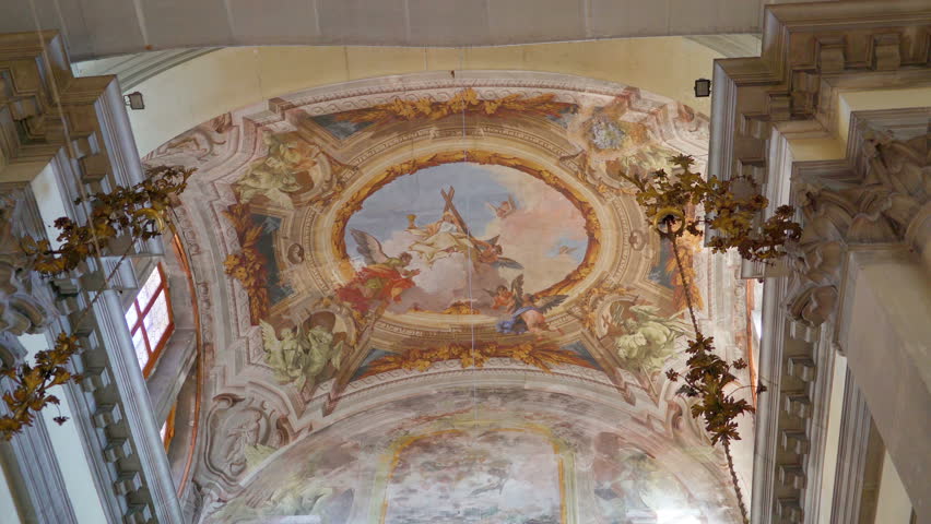 The Painting On The Ceiling Arkivvideomateriale 100 Royalty