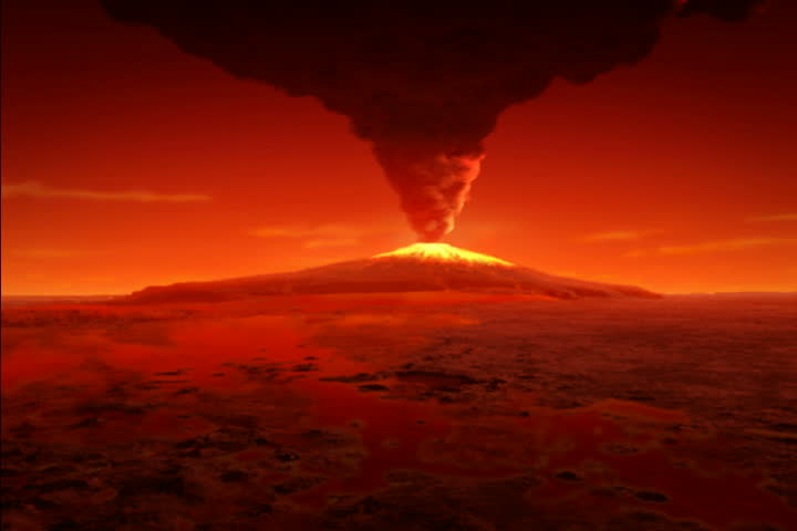 Animation of Erupting Volcano On Stock Footage Video (100% ...