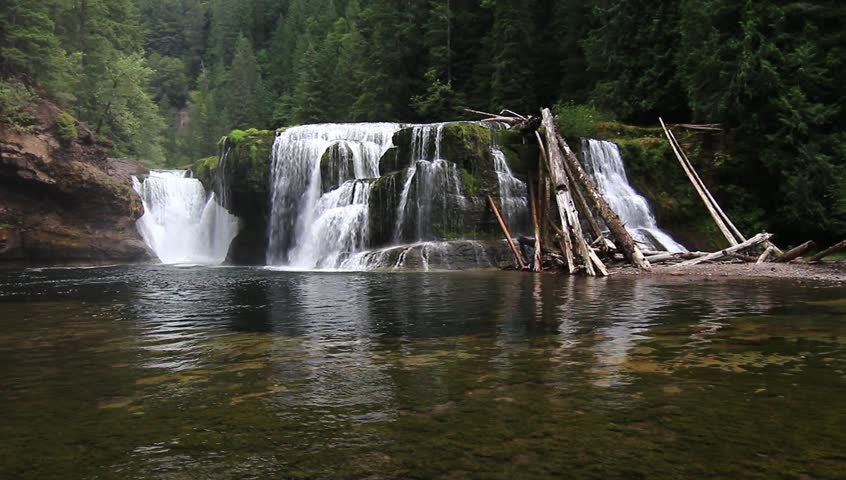 Lower Falls Located On The Lewis River East Of Cougar ...