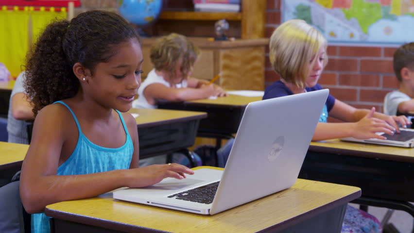 School Student Working On Laptop Computer Stock Footage Video 4542887 ...