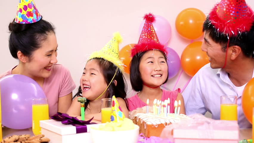  Happy  Family  Celebrating a Birthday  Stock Footage Video 