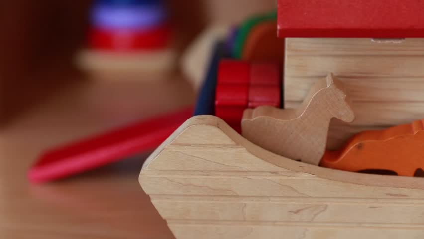 Fun Wooden Toy Set Noah S Clip Hd Footage Bigstock