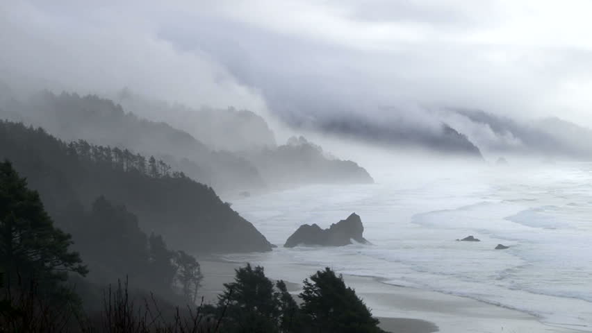 Cloudy Time Lapse Over Oregon Beach Stock Footage Video 10580780 ...