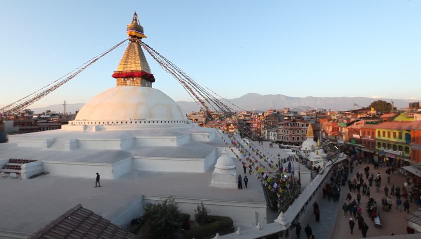 Boudhanath Stupa View, Kathmandu, Nepal Stock Footage Video (100% ...