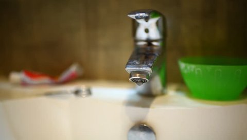 Running Faucet Closed By A Stock Footage Video 100 Royalty Free