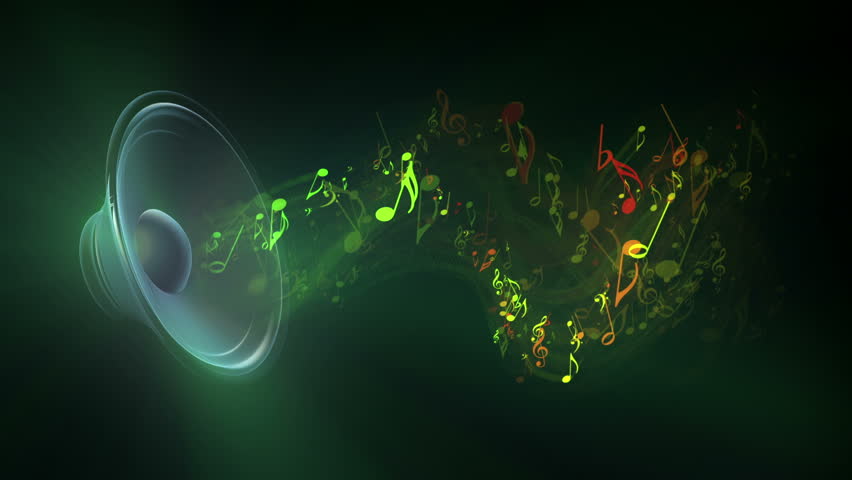 Animated Background With Musical Notes And Guitar Stock Footage Video