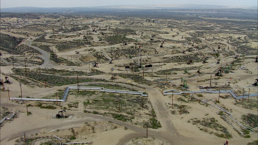 Oil Rigs Dirt Roads Hills. Stock Footage Video (100% Royalty-free ...