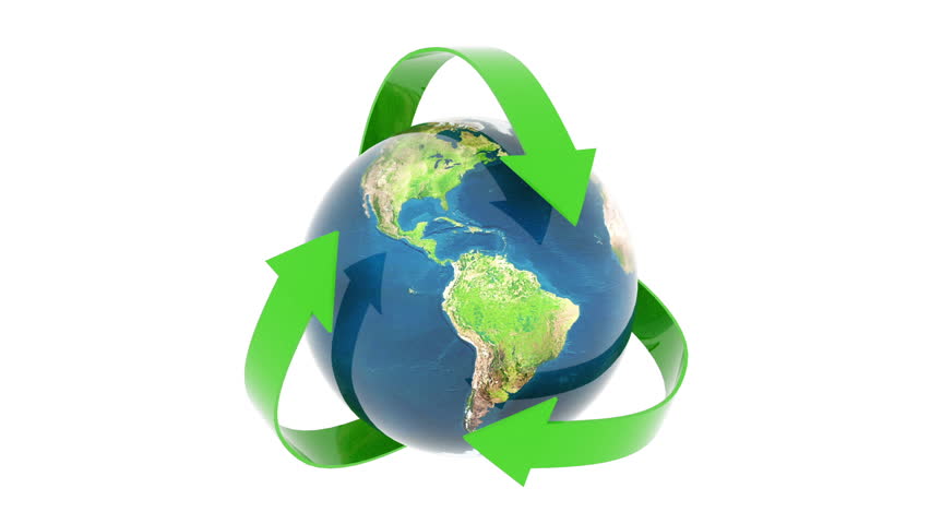 Green Recycling Earth Isolated On Stock Footage Video 100