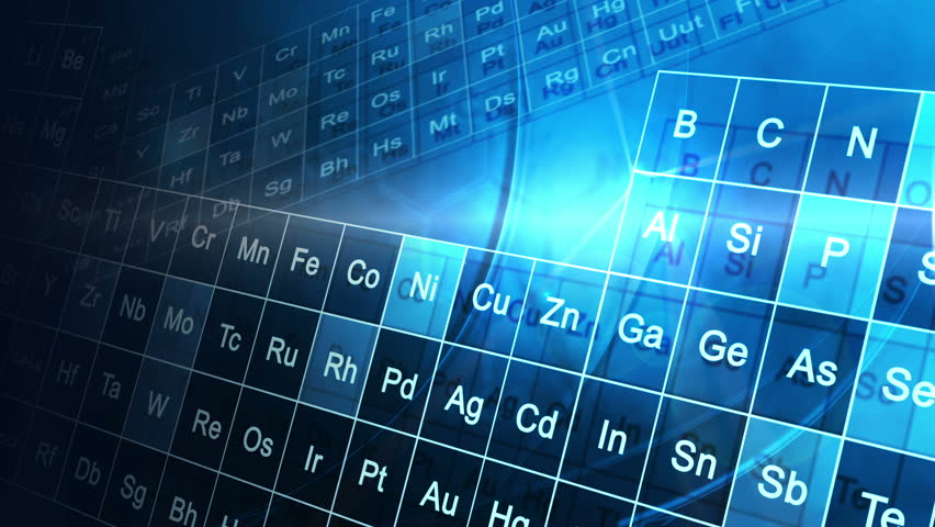 Periodic Table Of Elements Animation. Loopable. Blue. Two Colors To ...