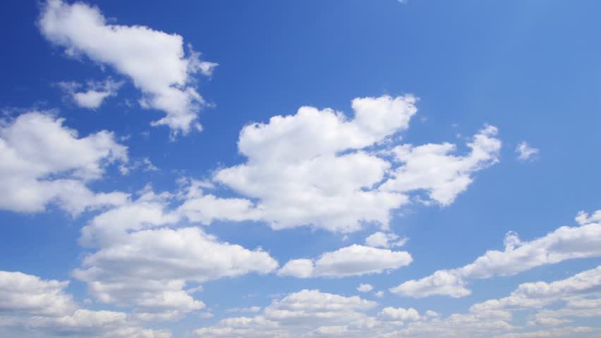 Summer Clouds Fly Across A Royal Blue Sky. HD 1080p Timelapse. Stock ...