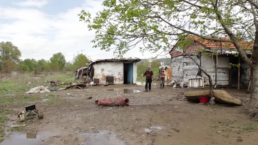 Serbia,Krusevac,May 12th 2014.Destroyed Slum Of Poor Family After ...