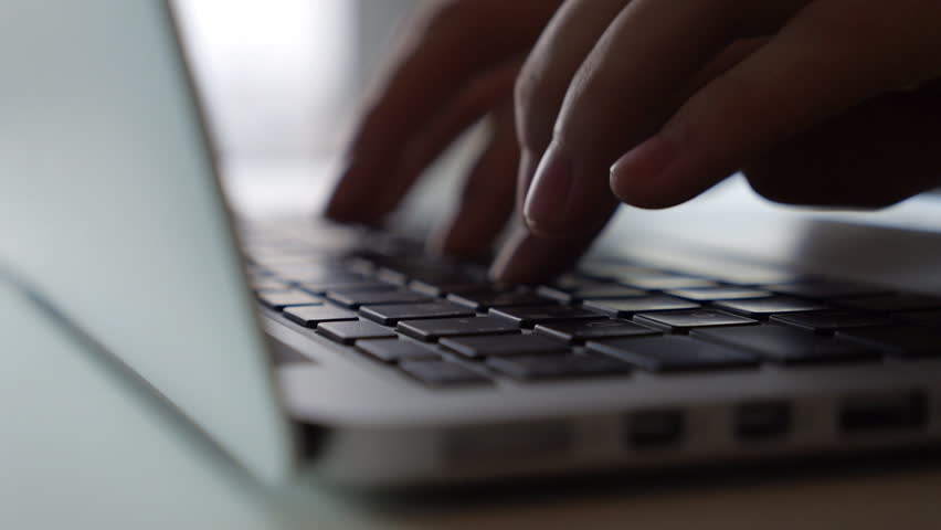 Laptop Keyboard Typing. Hands Touch Stock Footage Video