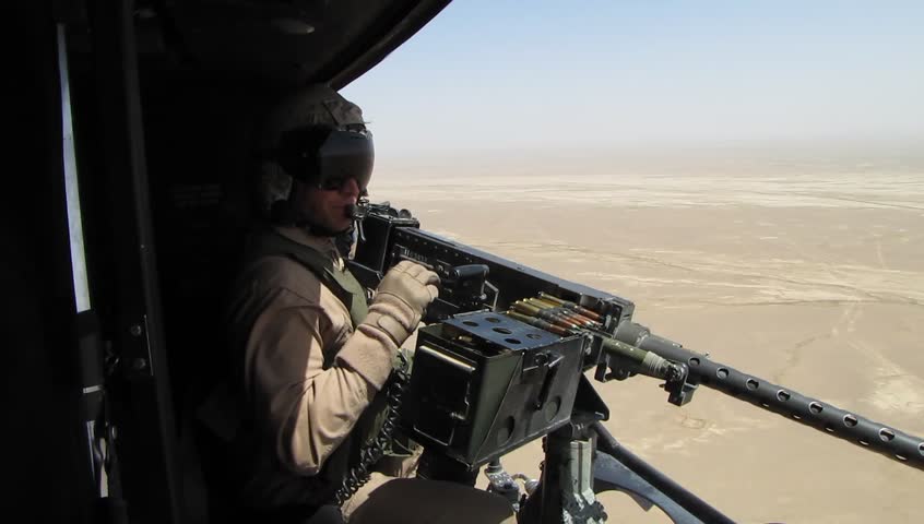 Afghanistan Circa 2010 Door Gunner Stock Footage Video 100