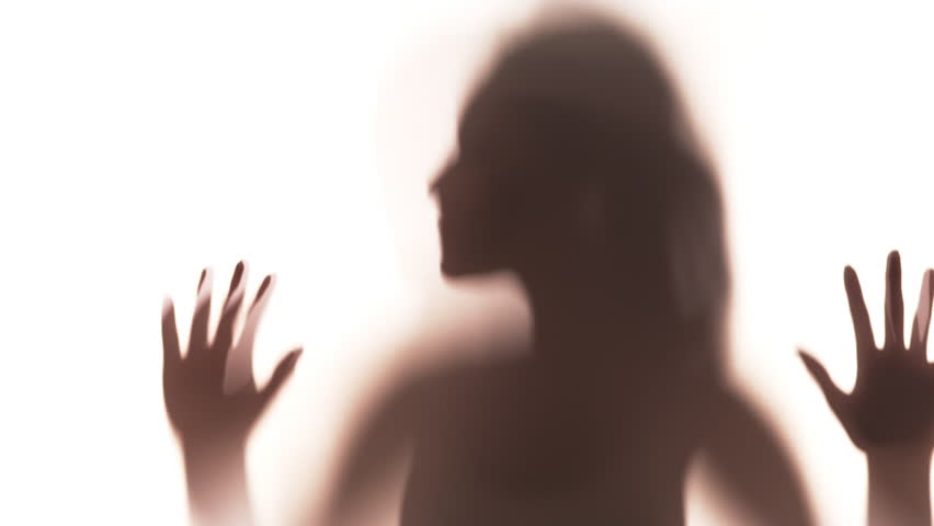 Hd00 21attractive Hispanic Woman Dancing Behind Curtain