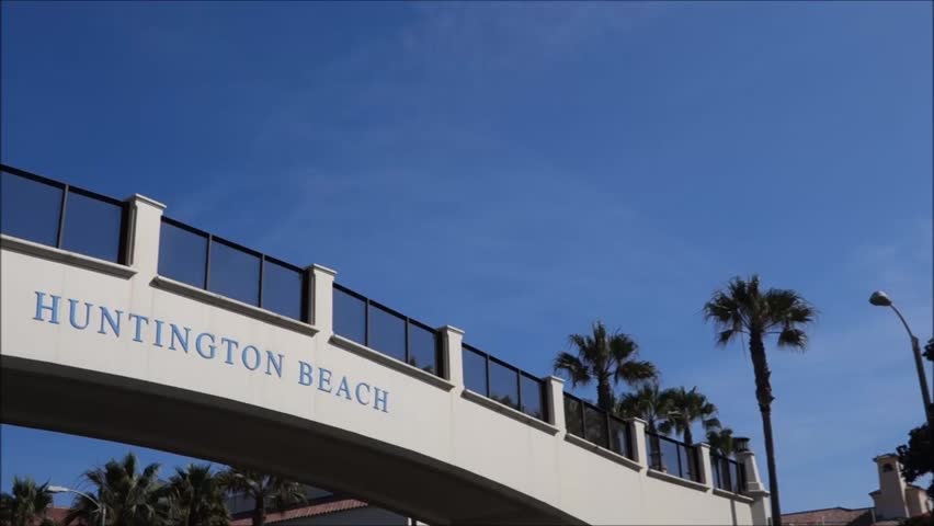 Stock Video Clip Of Slow Pan Huntington Beach Sign On Shutterstock