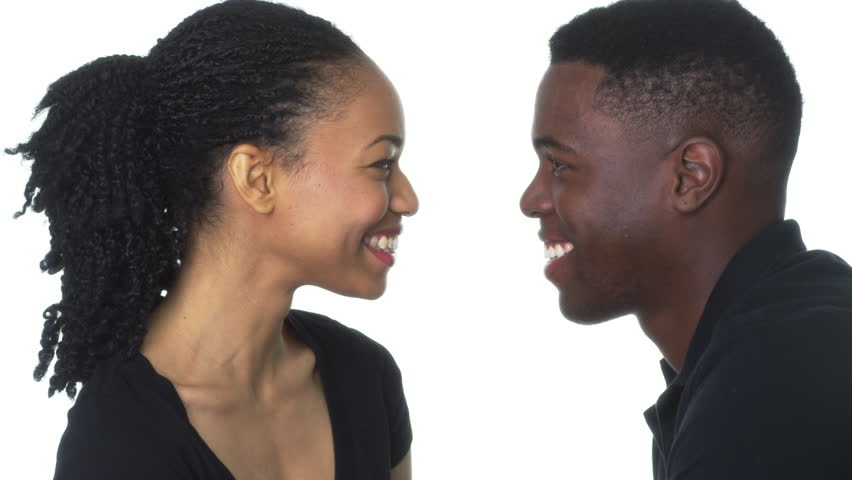 Happy Young Black Couple Looking At Each Other Smiling Stock Footage ...