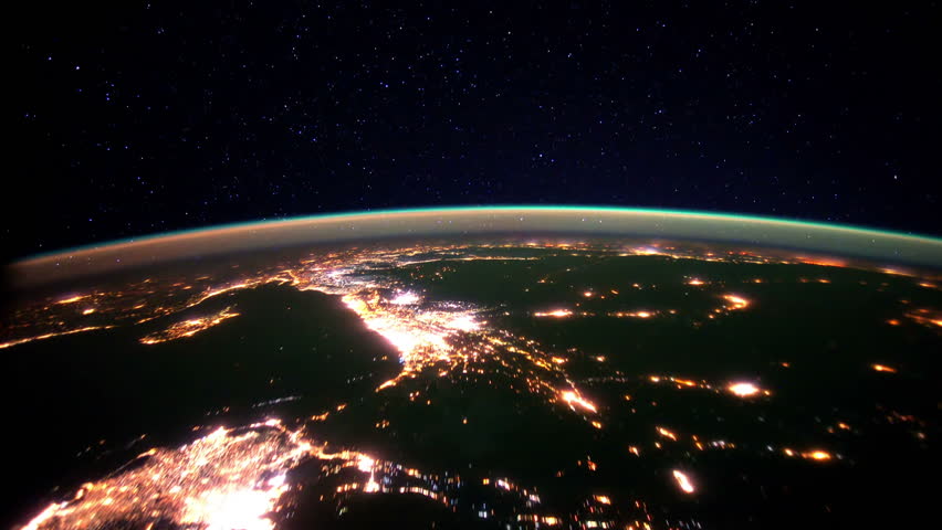 View On Earth At Night From Space 4K Stock Footage Video 16160773
