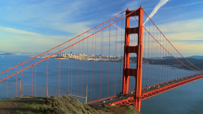 Aerial View Over The Golden Gate Bridge With The City Of San Francisco ...