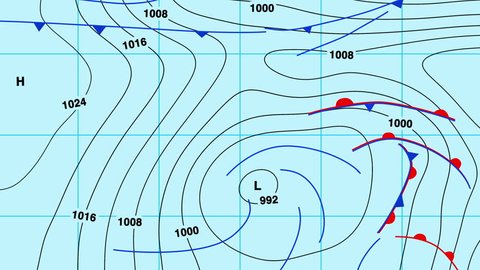 Isobar On A Weather Map Animated Weather Forecast Map On Light Stock Footage Video (100%  Royalty-Free) 6964624 | Shutterstock