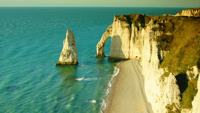 Chalk Cliffs At Cote Dalbatre. Stock Footage Video (100% Royalty-free ...