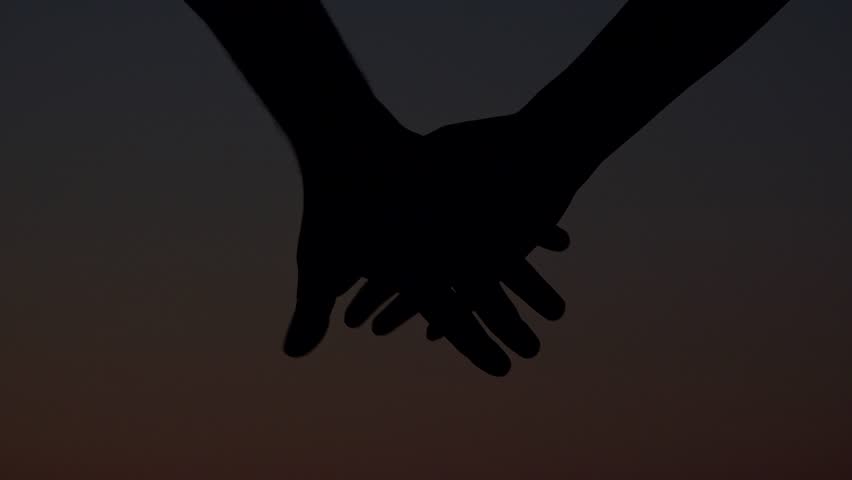 silhouette joining hands transparent background