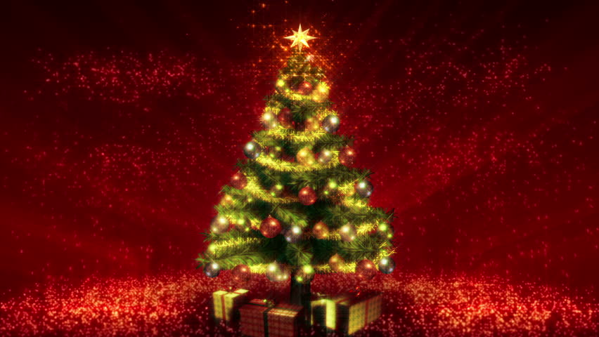 Blurred Christmas Tree. Seamless Loop Festive Background. 4k (4096x2304 ...