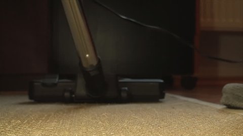 Man Cleans Carpet With Vacuum Stock Footage Video 100 Royalty