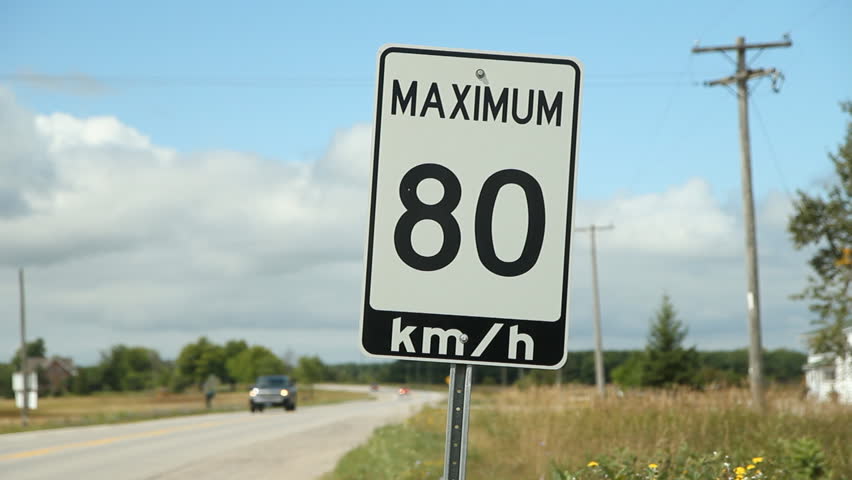 Maximum 80 Kmhr Sign with Stock Footage Video (100% Royalty-free ...