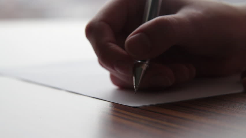 Hands Of A Woman Writing On A Piece Of Paper. Writing Love Letters ...