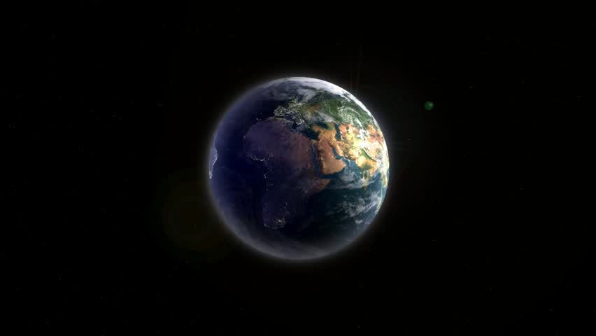 Earth In 360 Rotation. Loop-able. Hi-res Textures. 3 Separate Layers ...