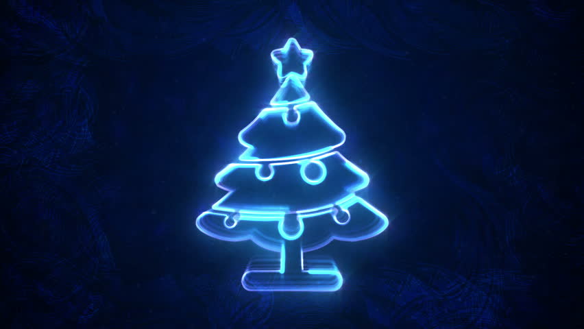 neon blue christmas lights