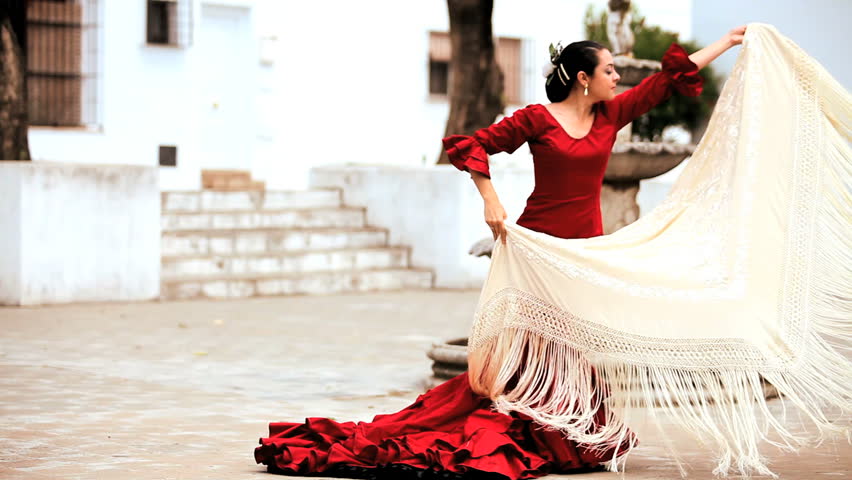 Beautiful Spanish Flamenco Dancer with Stock Footage Video