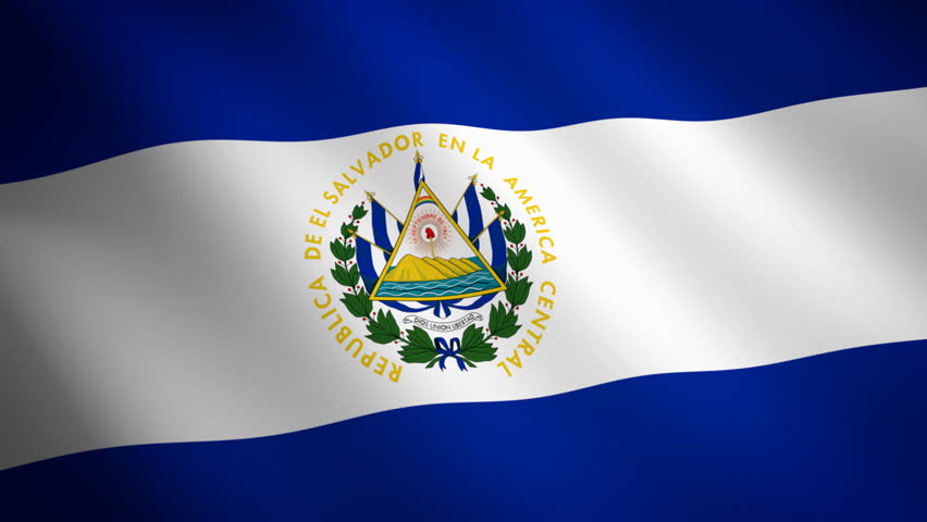 Flag Of El Salvador Waving In The Wind. Seamless Loop With High Quality ...